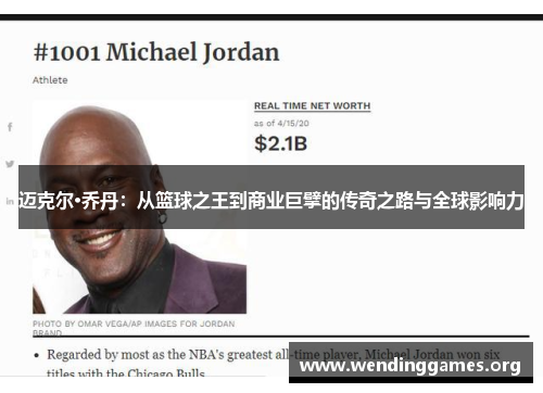 迈克尔·乔丹：从篮球之王到商业巨擘的传奇之路与全球影响力